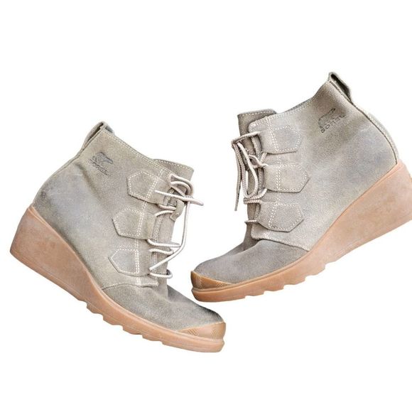 Sorel Toronto Wedge Suede Olive Green Ankle Booties NL2115-245 Women's US 6 - Picture 10 of 12